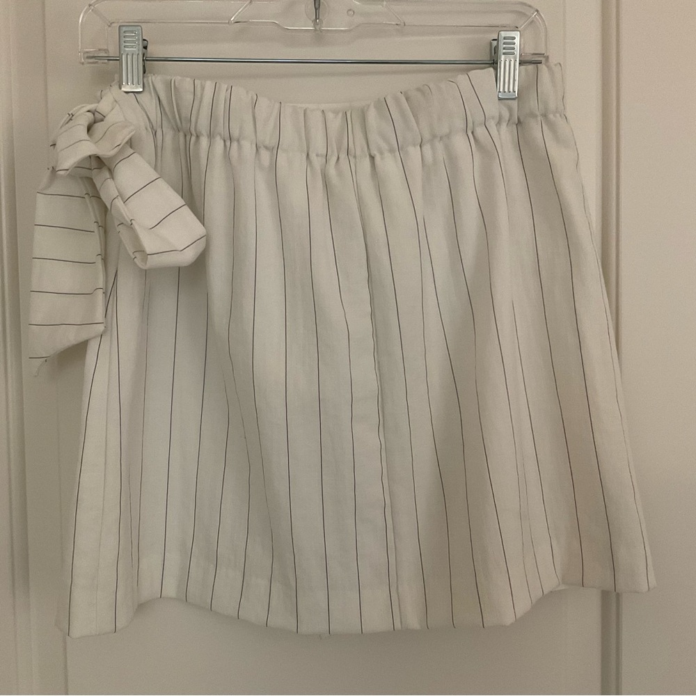 Maison d’ Amelie Paris Pinstripe Faux Wrap Skirt M - Picture 2 of 7